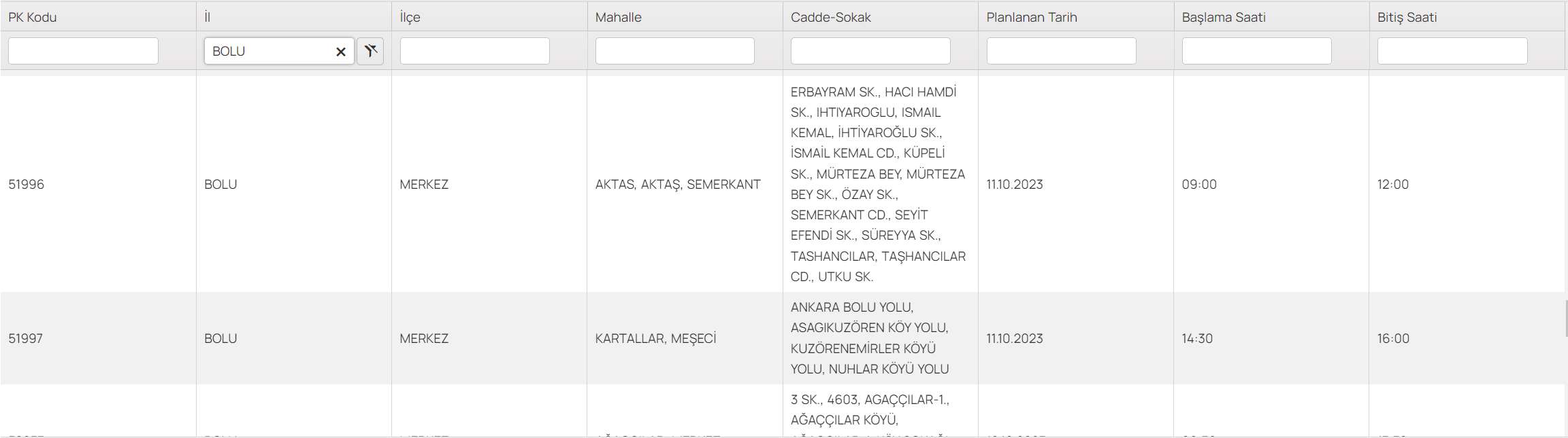 Bolu elektrik kesintisi