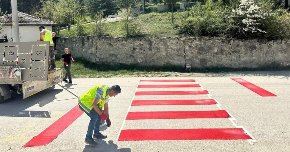 Göynük'te Yol Çizgileri Yenileniyor