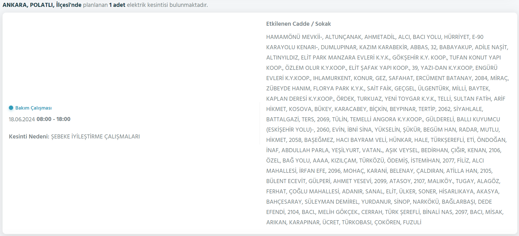 Ankara elektrik kesintisi 3