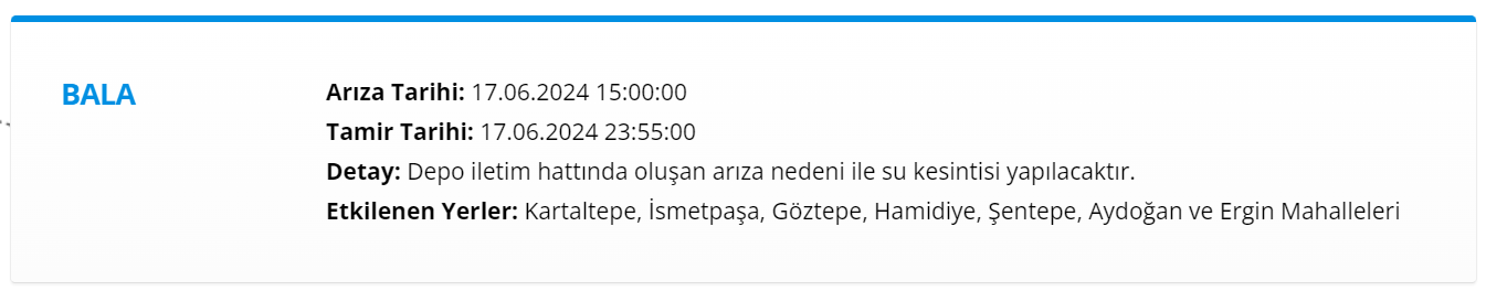 Ankara su kesintisi 1