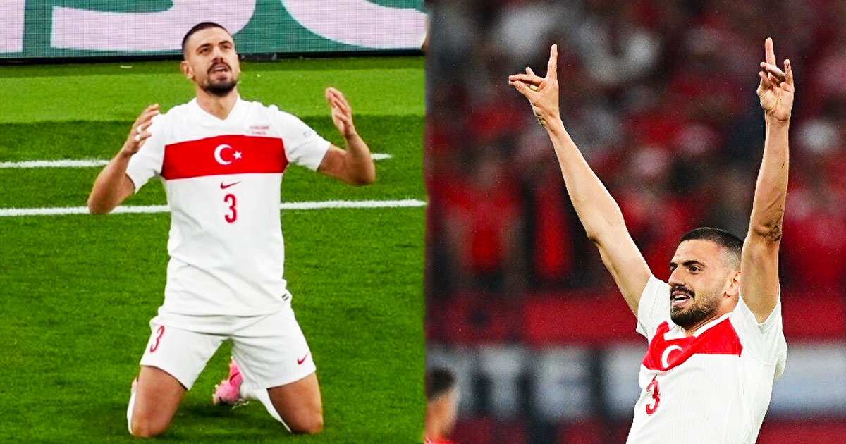 Türk Milli Futbolcu Merih Demiral'ın Gol Sevinci