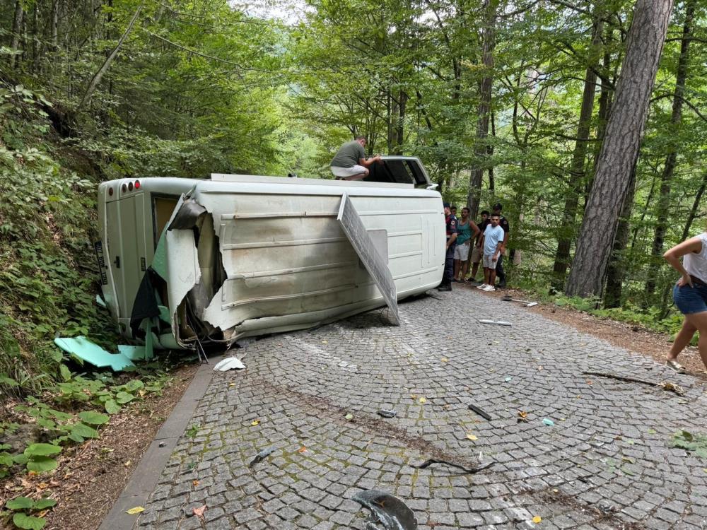 Bolu'da Karavan Devrildi