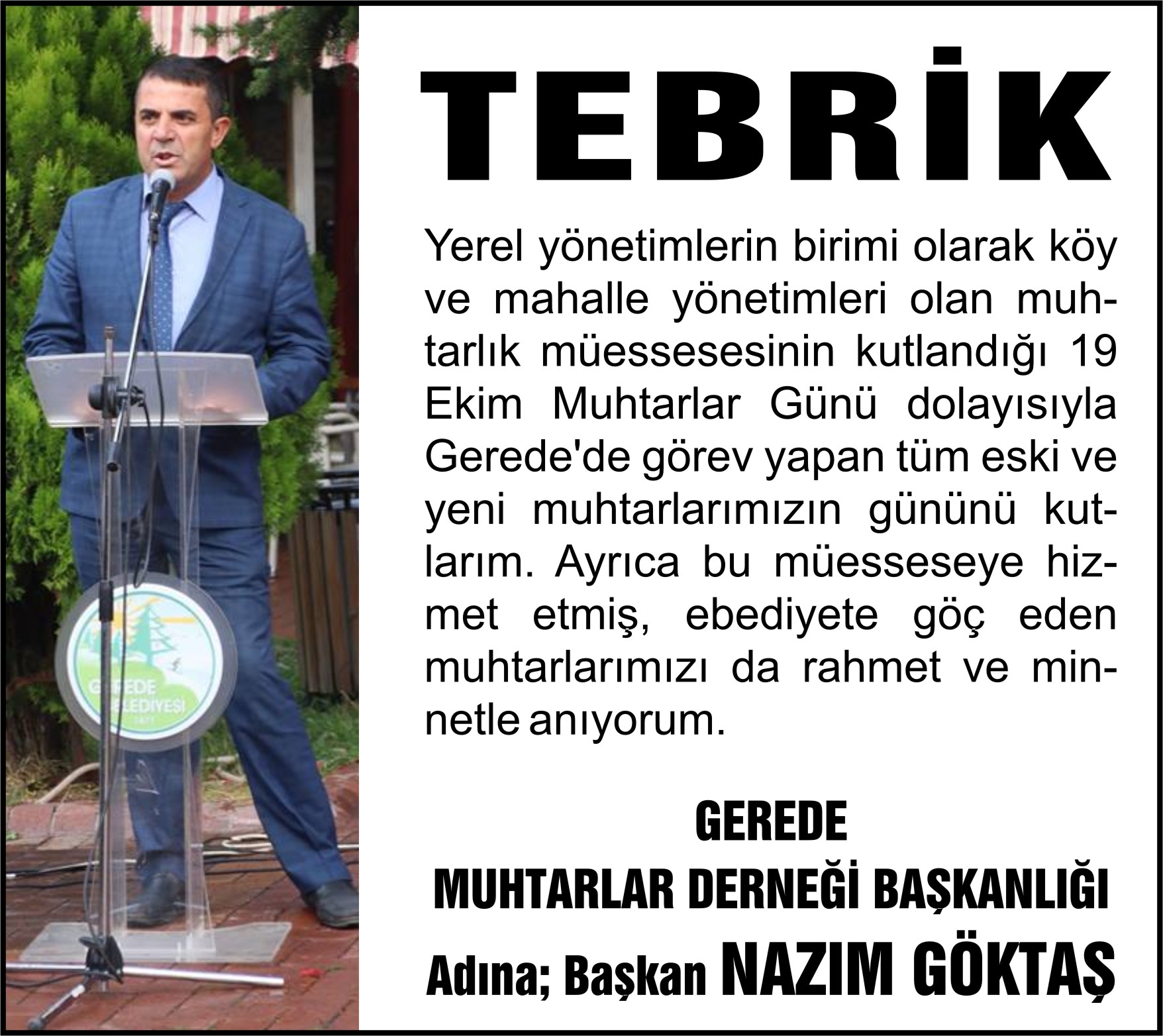 muhtarlar günü tebrik