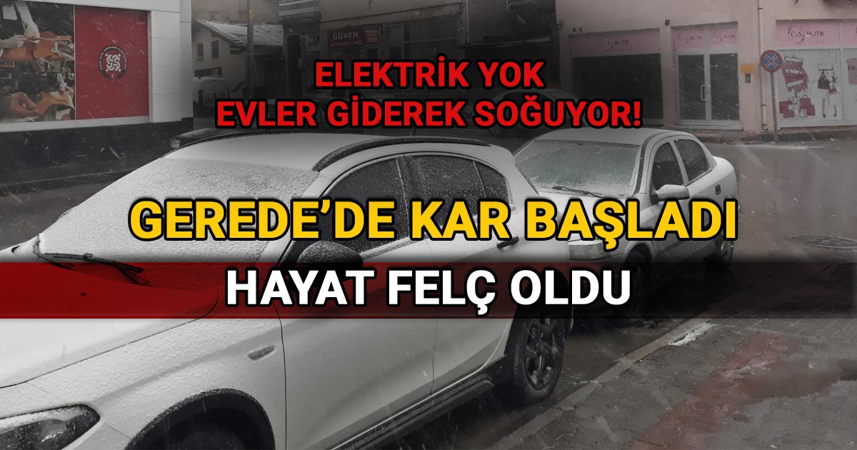 Gerede'de kar yağışı başladı