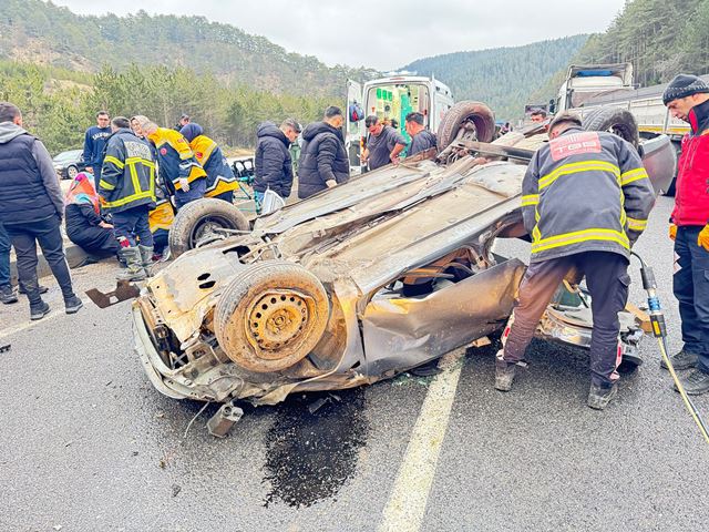 1 Gerede Aktaş Köyü'nde Feci Kaza