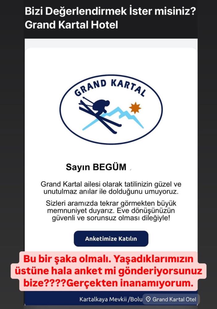 Grand Kartal Otel’den Mesaj Var!